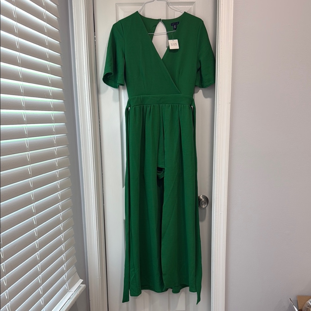 Green Wrap Jumpsuit